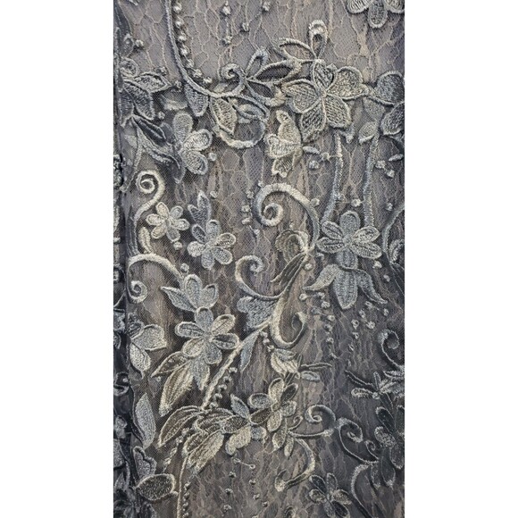 AZAZIE 'Dorit' Size A16 Dusty Blue Sheath Scoop Lace Dress Formal Gown - Picture 12 of 12